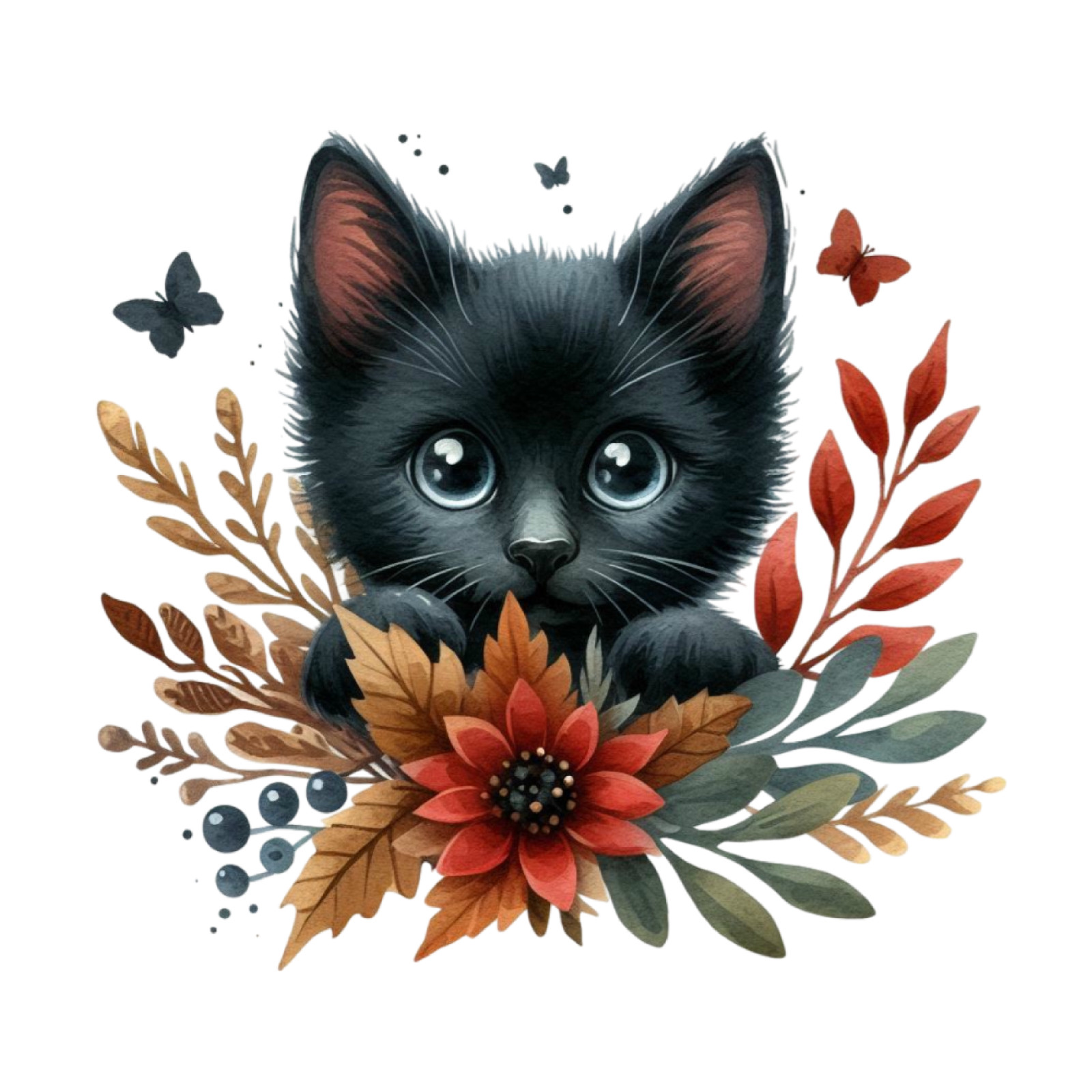 Black Cat Looking Wall Decal Sticker 18X18cm Tall