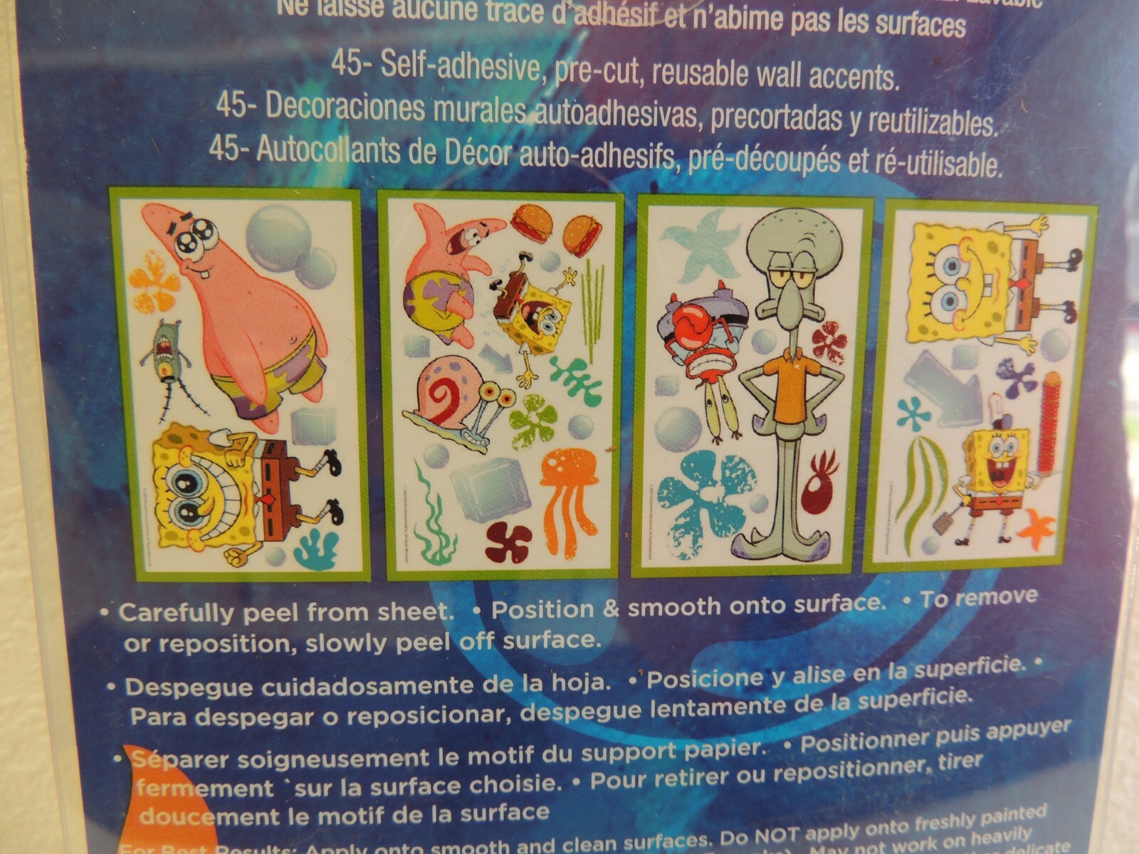 SPONGEBOB SQUAREPANTS ROOMMATES PEEL AND STICK WALL DECALS # RMK1380SCS