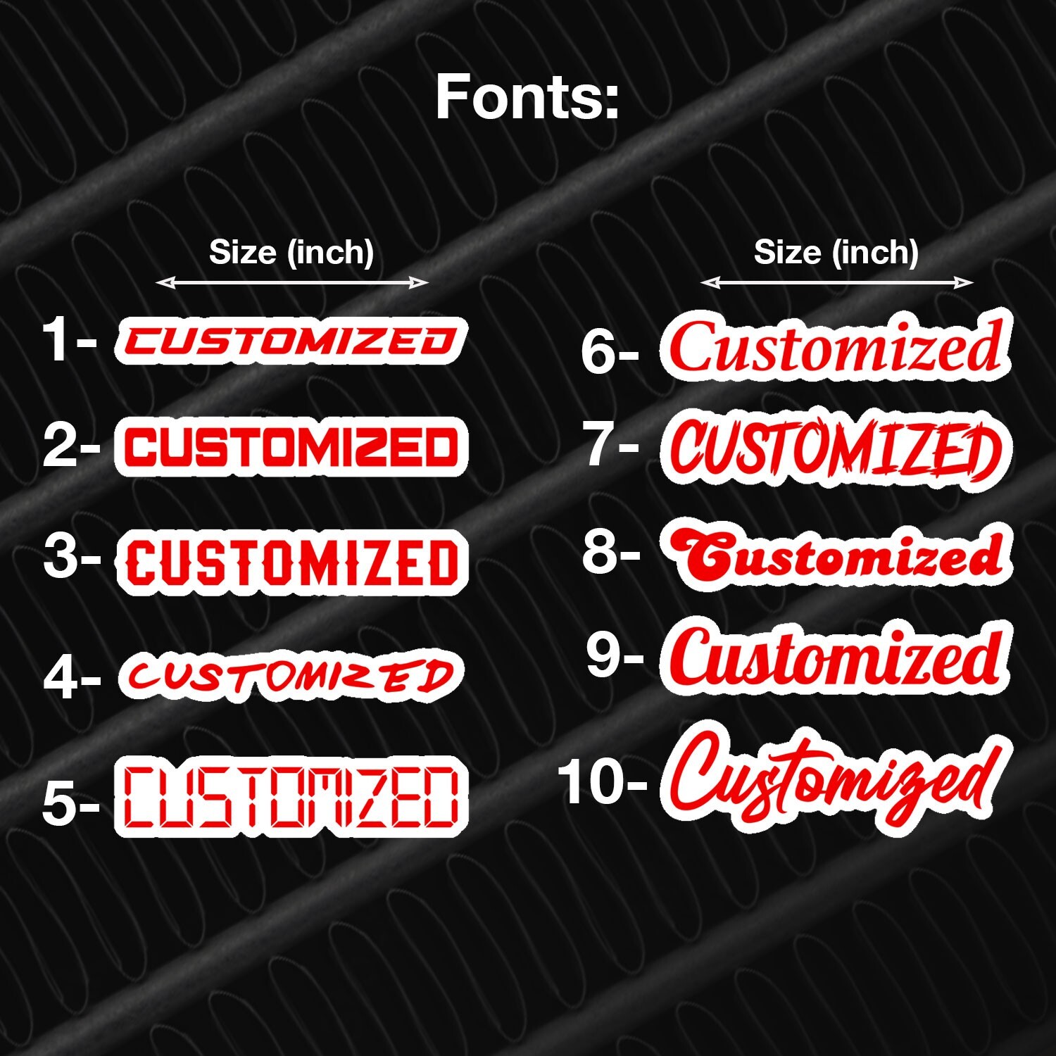 Customized Car Acrylic Emblem Badge MULTI COLOR Customized Text Names