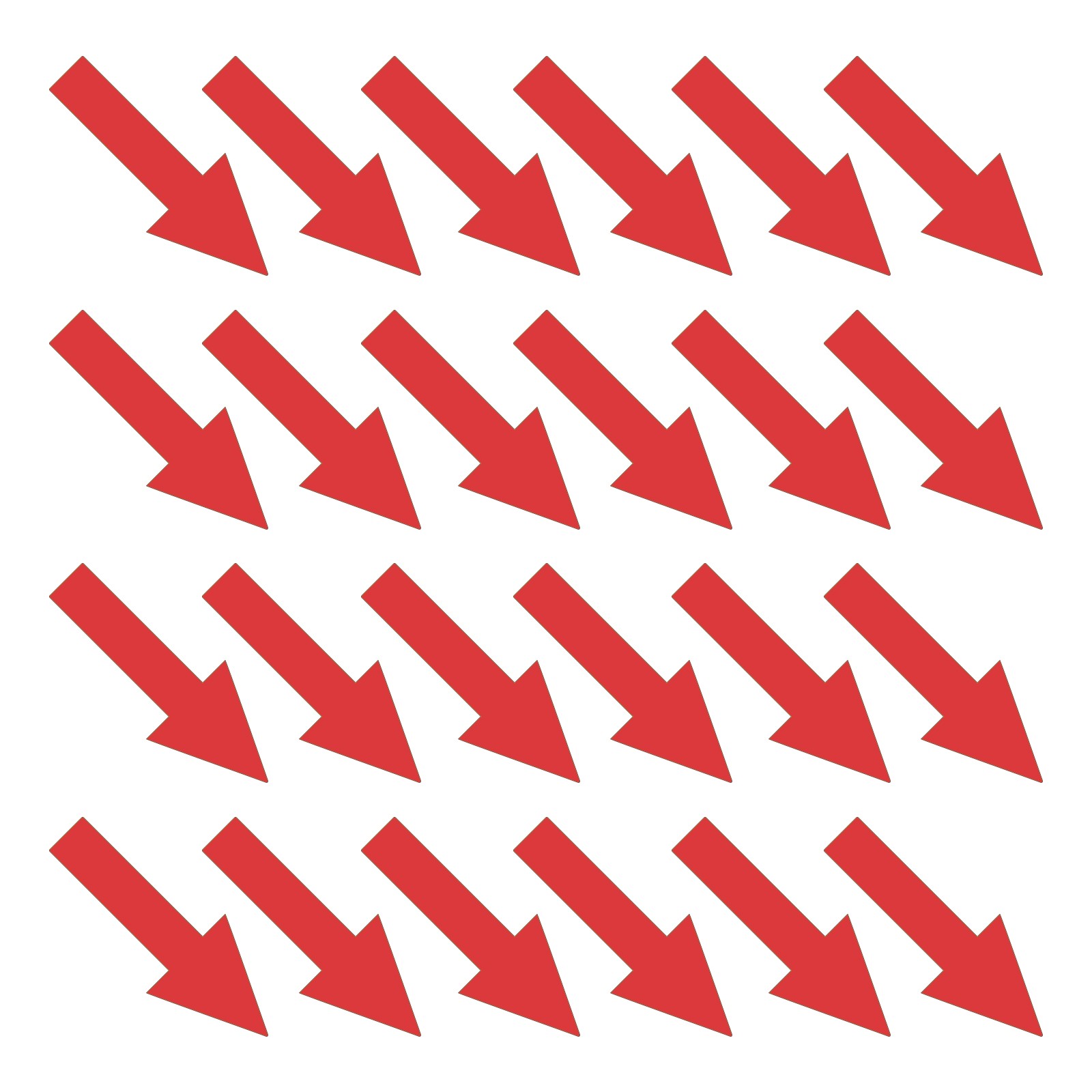 10″x4″ Arrow Sticker, 24Pcs Floor Stickers for Instructions, Red