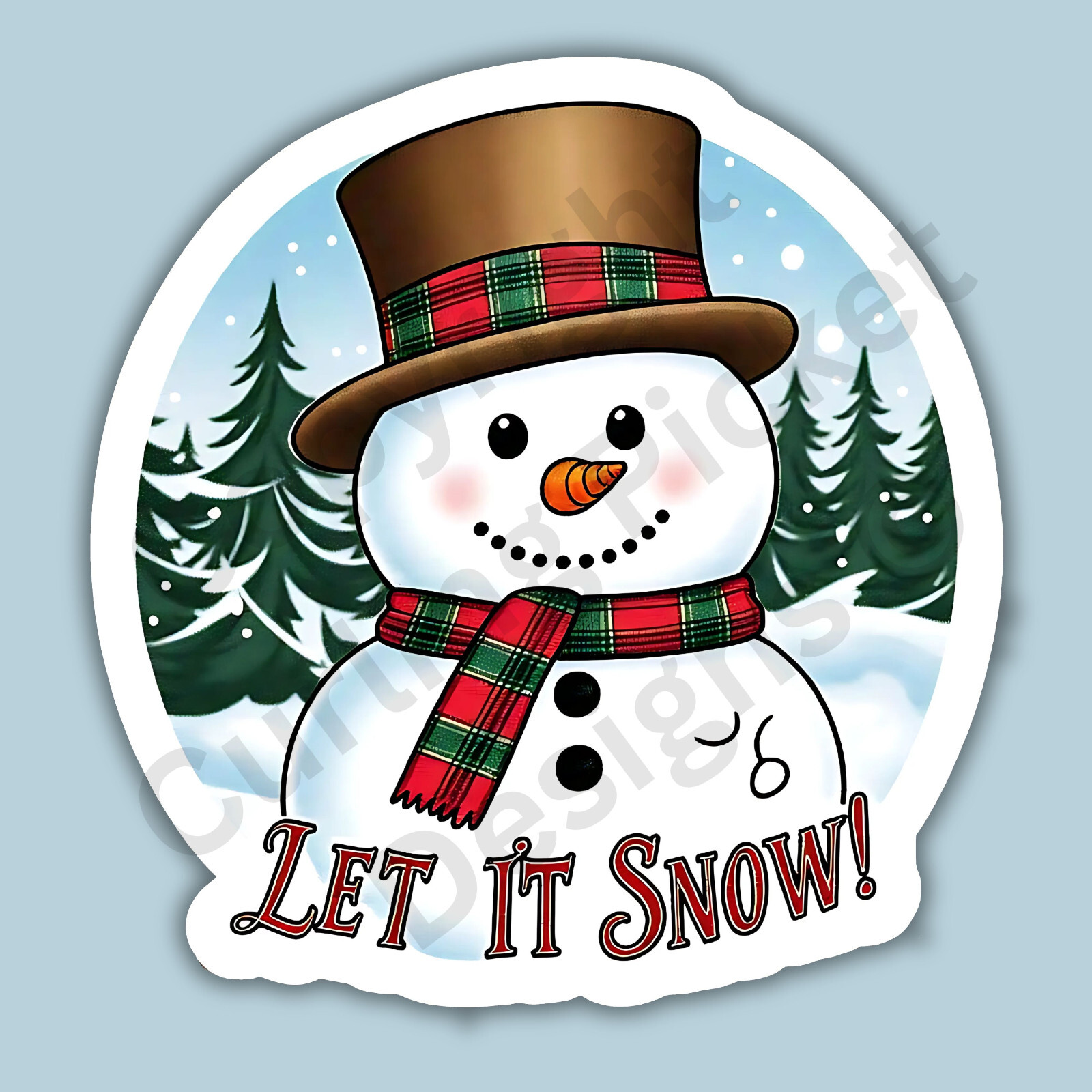 Let It Snow Snowman Winter Lovers Holiday Fun Frosty 3″ Vinyl Sticker