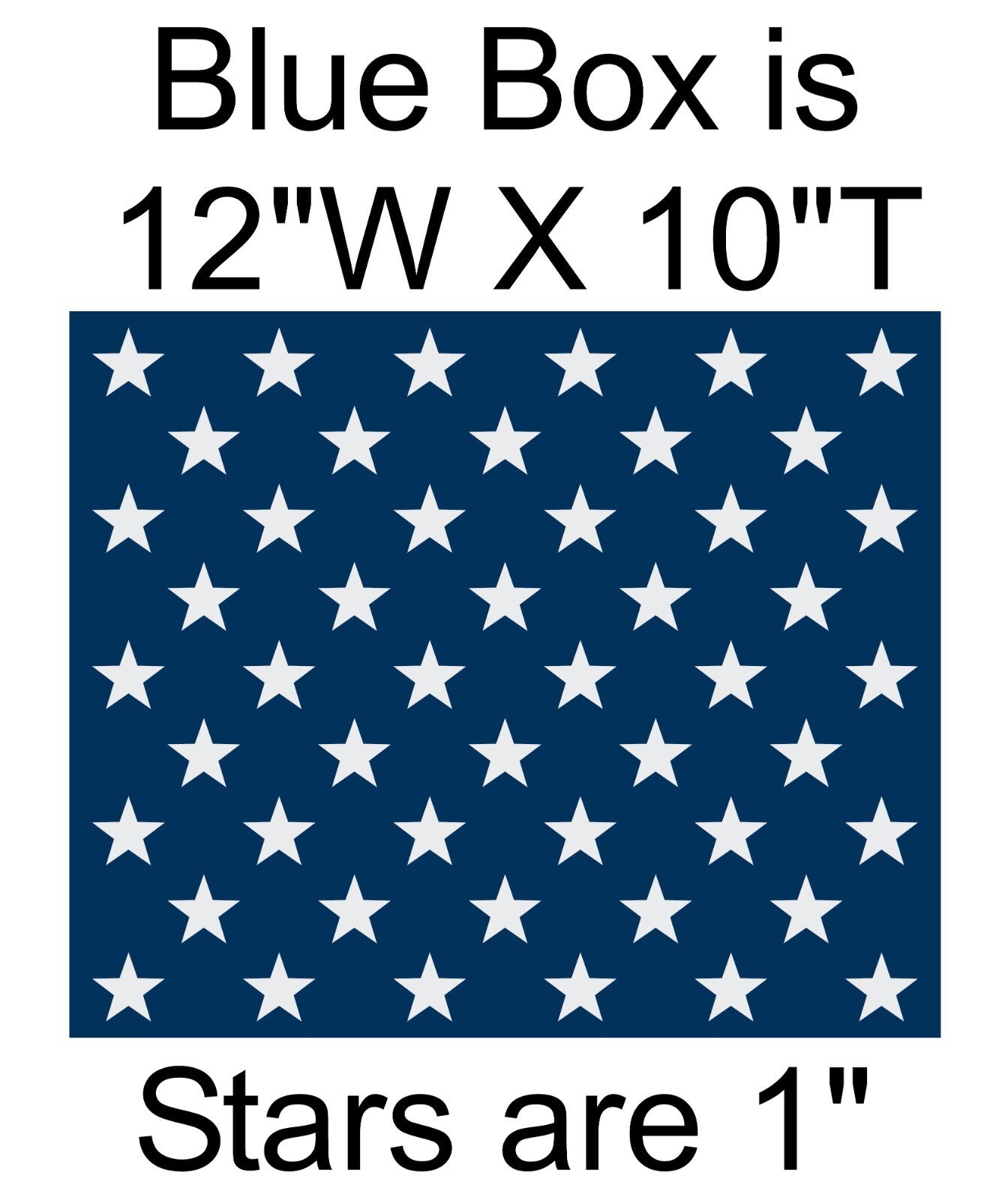 Custom Listing for ricorvair 50 white stars in shape of the union in 12″ X 10″