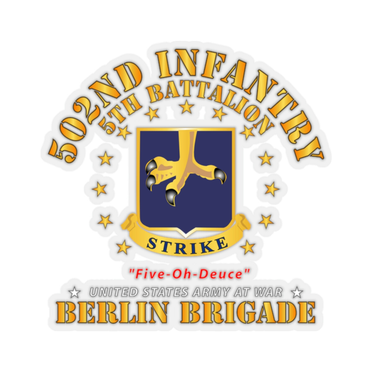 Kiss-Cut Stickers – Army – 5th Battalion 502nd Infantry – Berlin Brigade X 300