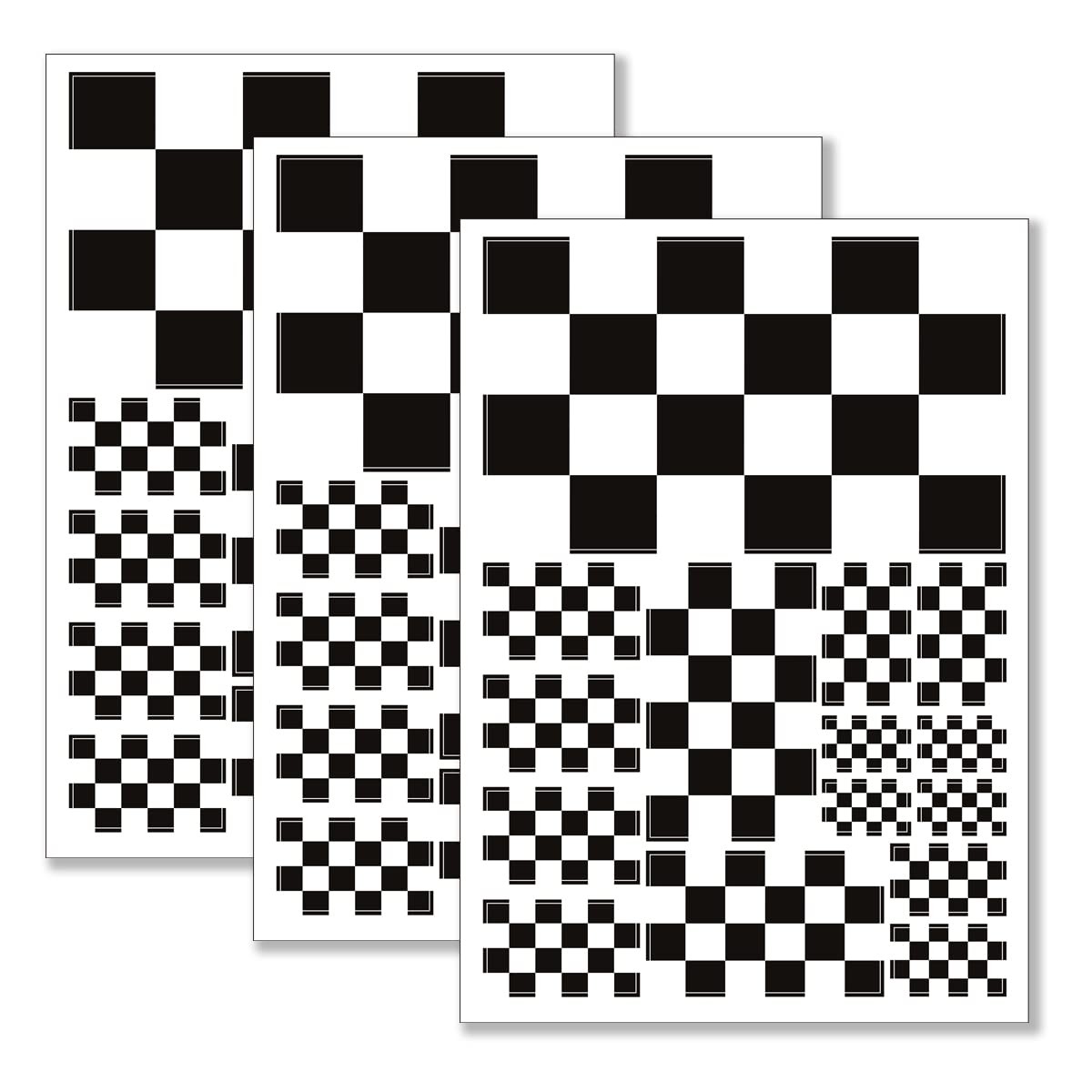 Checkered Black and White Racing Flag Sticker Decal in Multiple Sizes, 3 Pack…