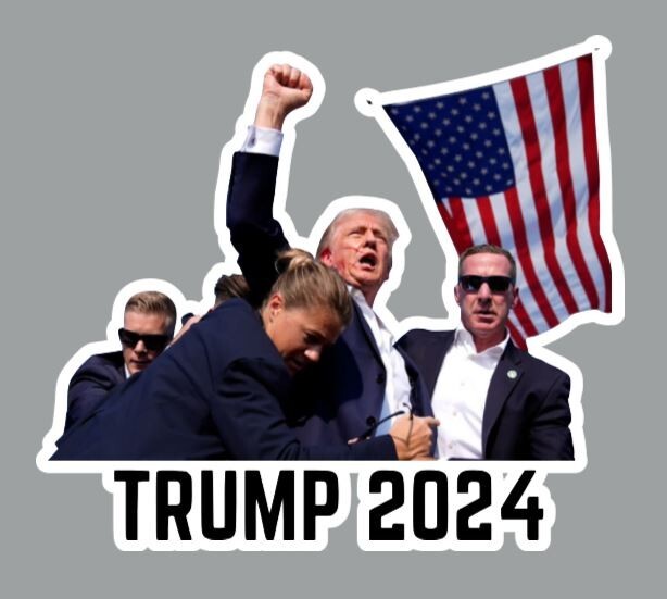 Trump 2024 Assassination Attempt Die Cut Glossy Fridge Magnet