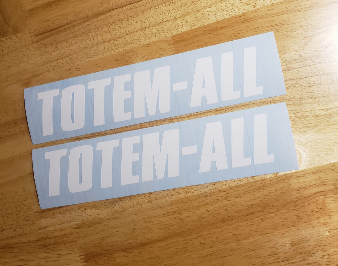 TOTEM-ALL trailer Decals Stickers replacement (2) 18X3.6″ gloss WHITE FAST USA