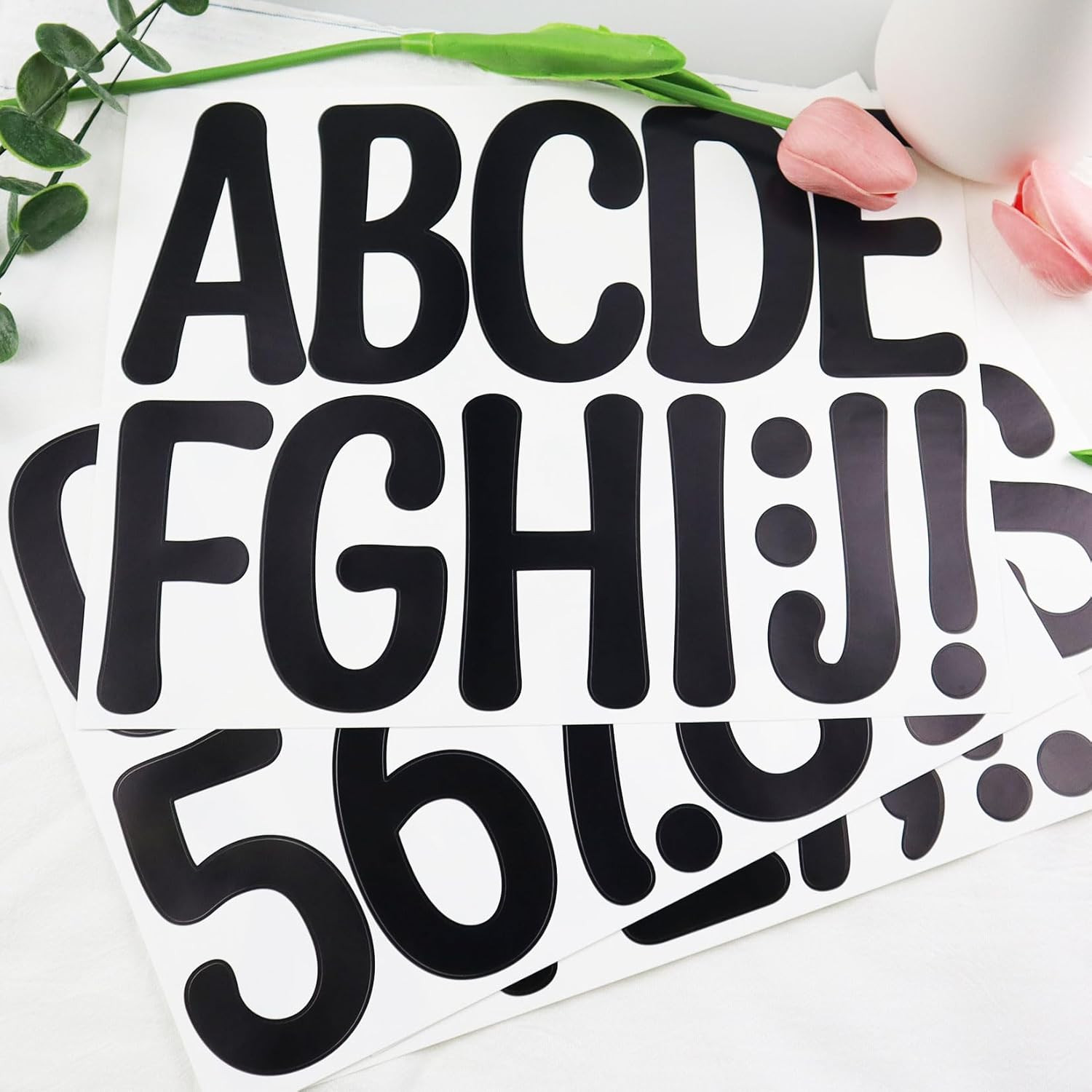 Large Self Adhesive Vinyl Letters Numbers Stickers for Mailbox,4 Inch Sticky Alp