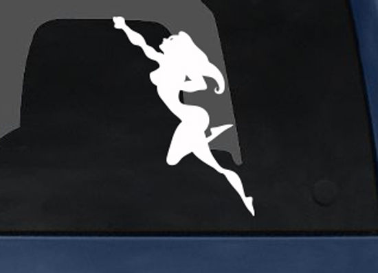 Comic Book Style – Super Hero Silhouette Girl Version 8- Car Tablet Vinyl Decal