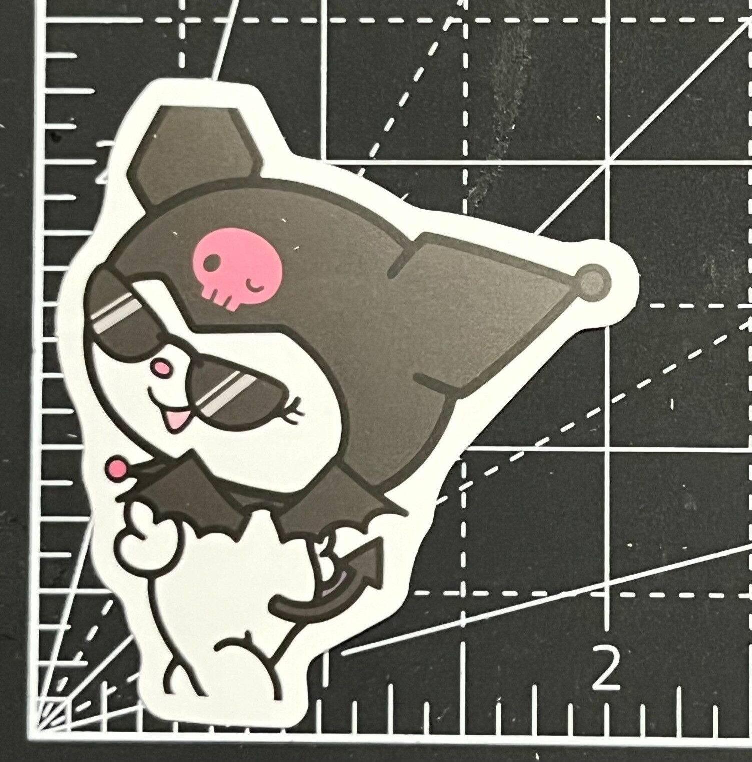 Kuromi Sunglasses Wink Flirt Smile – Vinyl Sanrio Sticker Bomb Notebook KAWAII