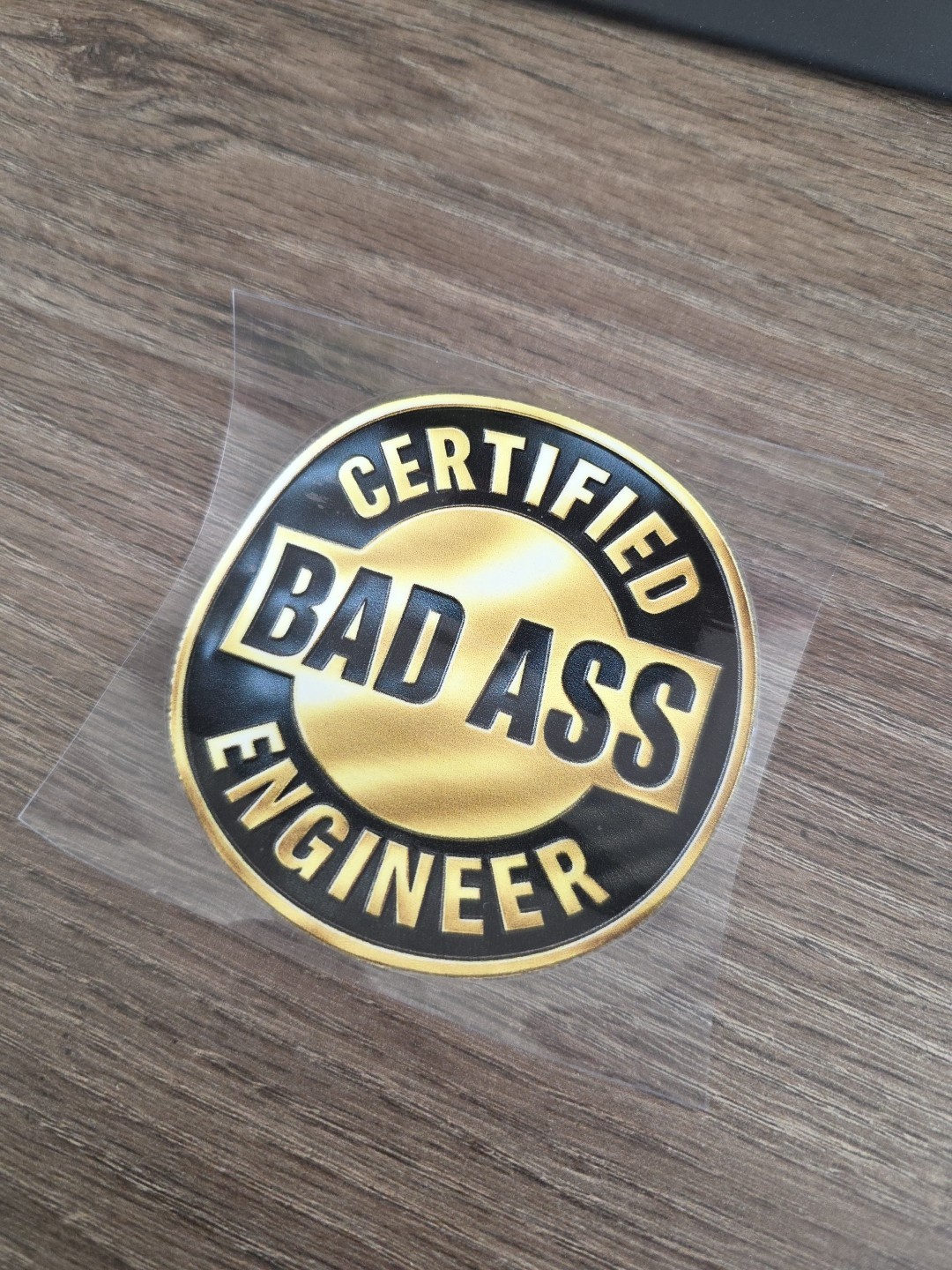Certified Badass Engineer 4in UV DTF Decal Sticker Waterproof Construction