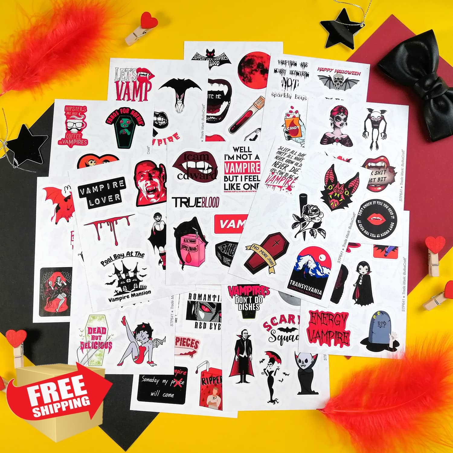 BulbaCraft 100 Pcs Vampire Stickers