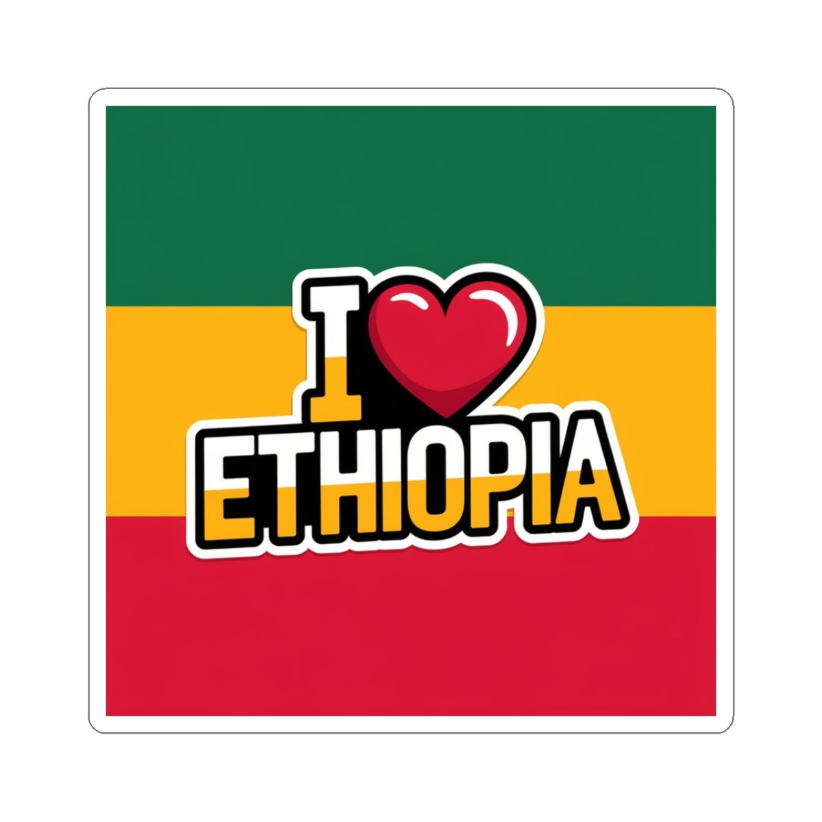 Ethiopia Love Stickers, Ethiopian gift, I Love ethiopia.