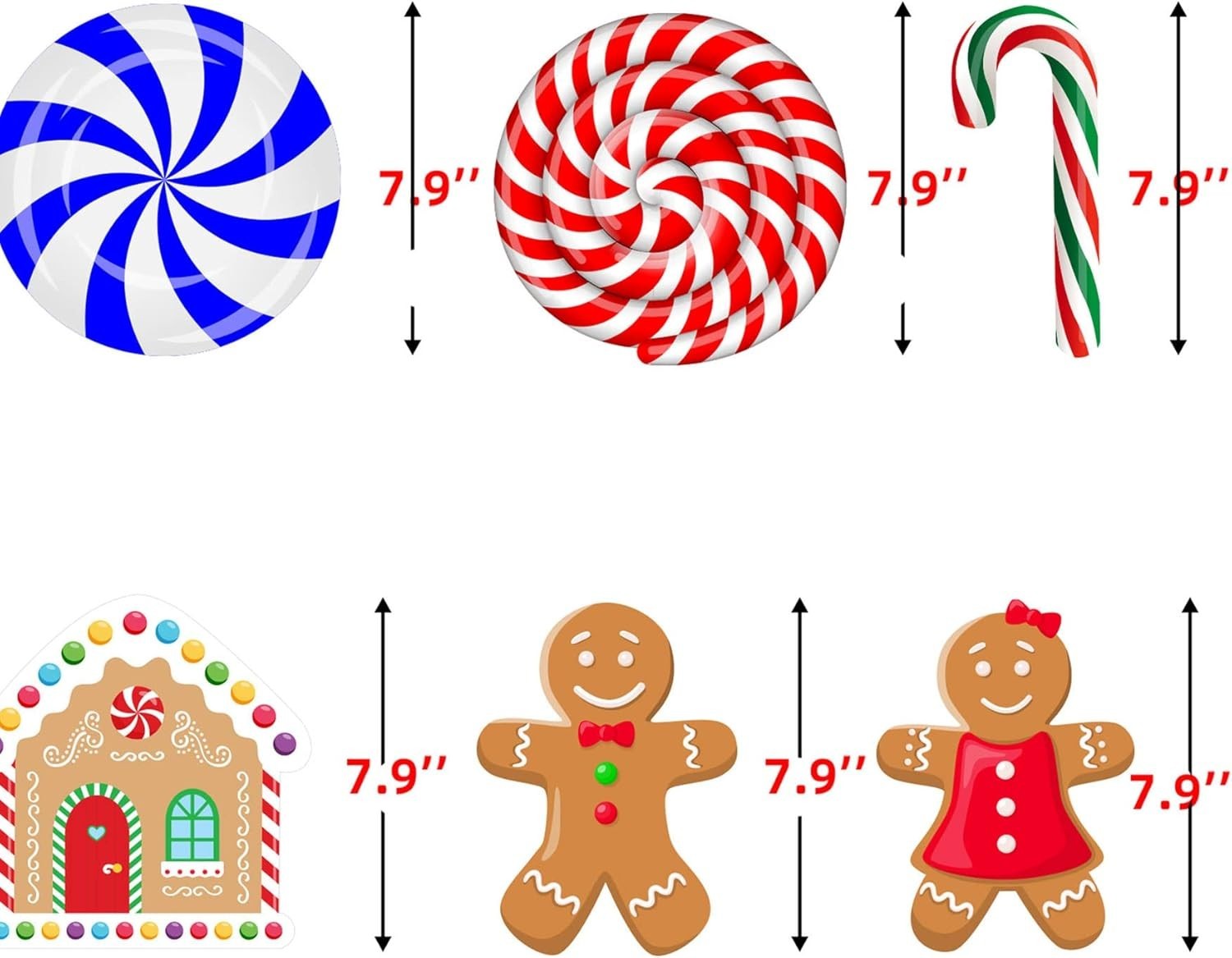 Easy-to-Apply 57PCS Peppermint Wall and Floor Decals for Kids’ Christmas Fun