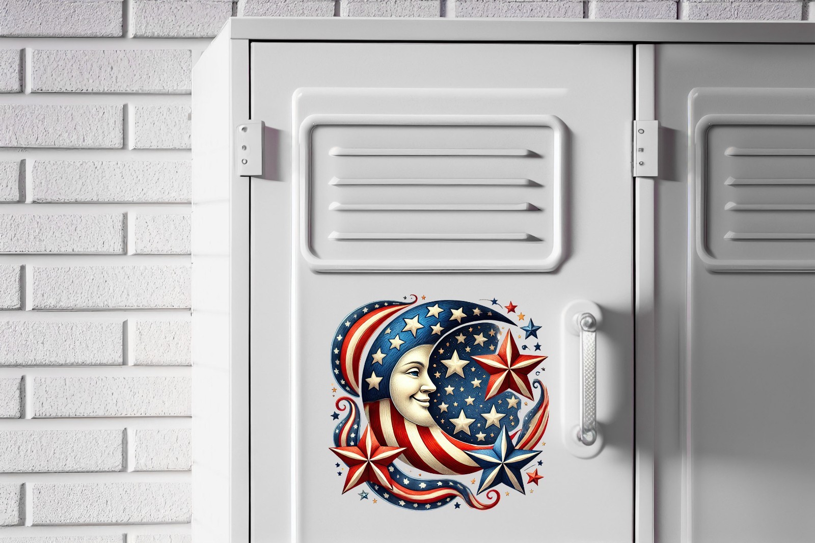 4th of July Moon and Stars UV DTF Transparent Sticker / Decal