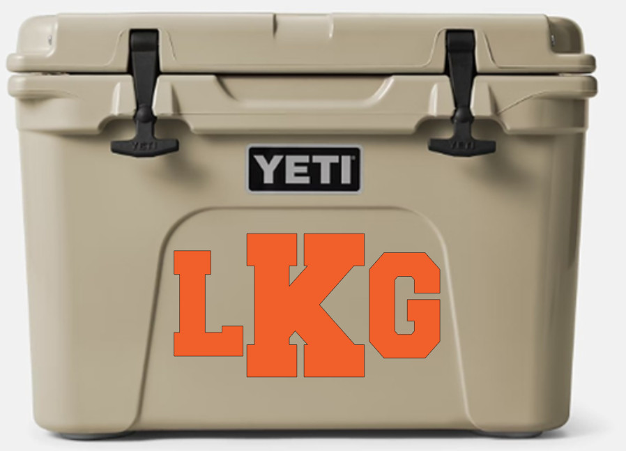 Cooler Monograms – Great for all cooler types – great gift idea – Yeti, Coleman