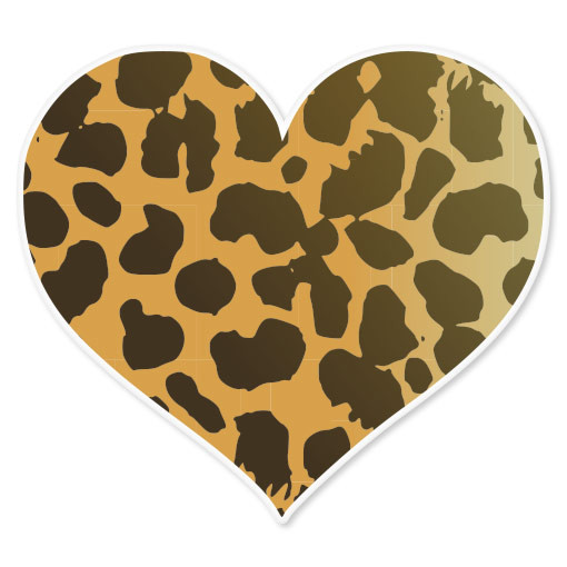 Cheetah Animal Print Heart car bumper sticker 4″ x 4″