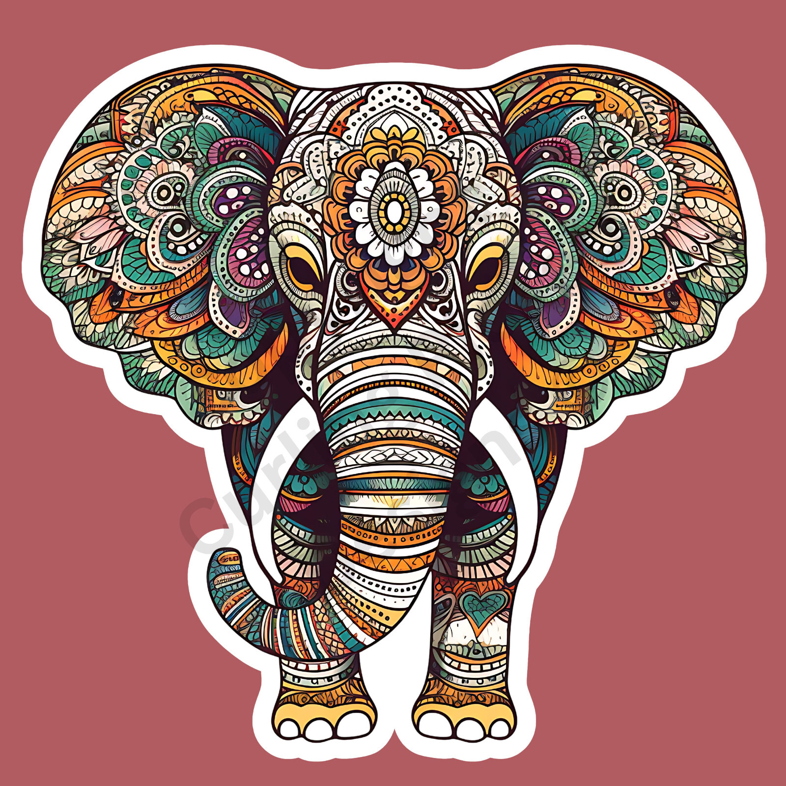 Mandala Elephant Hippie Wild Cool 3″ Vinyl Sticker
