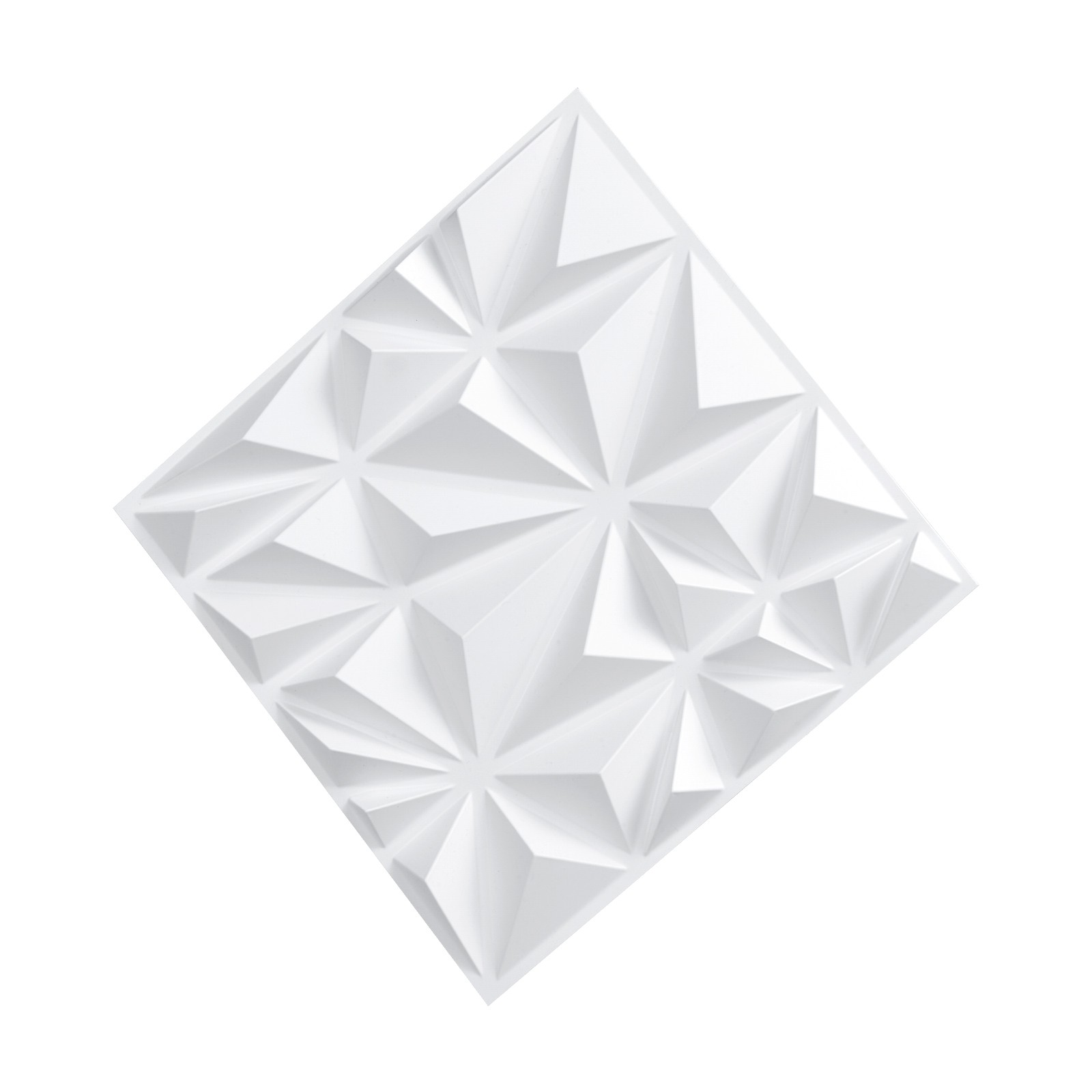 33 Pack White 3D Wall Panels Decorative PVC Tile 11.81″ X 11.81″ Diamond Design