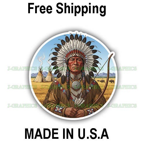Native American Indian Chief Sticker Decal B