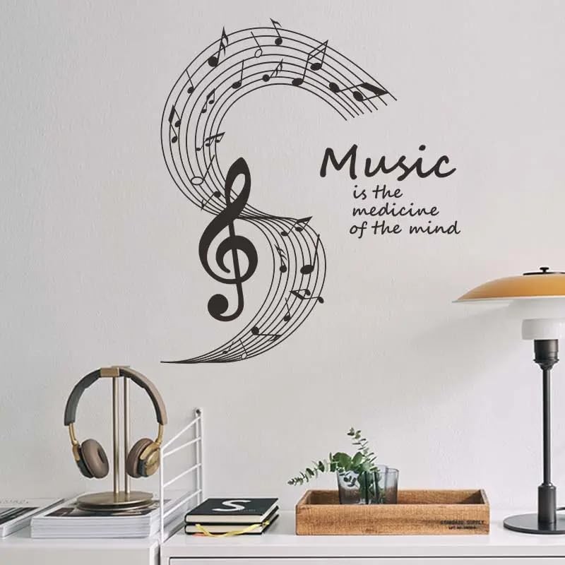 Large Music Notes Wall Decal Set 20×18 Inch Vinyl Lovers Mural for Wall, Kitchen