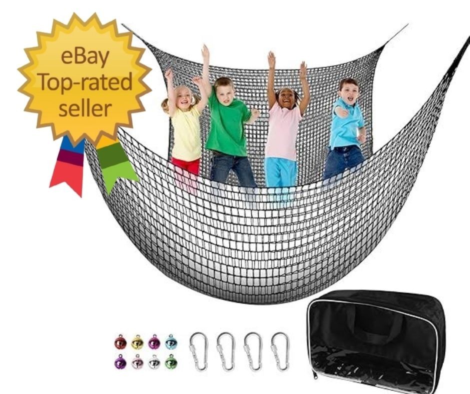 9.8′ x 9.8′ Climbing Cargo Net – Double Layer Playground Safety Net for Kids