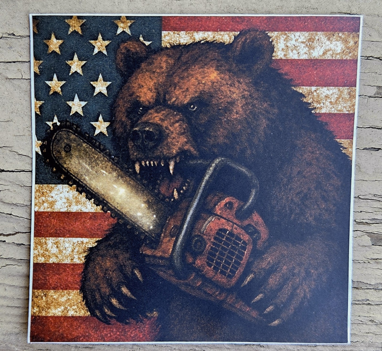 Vinyl Hardworking American Bear Hard Hat, Cooler, Water Bottle Or Laptop Sticker