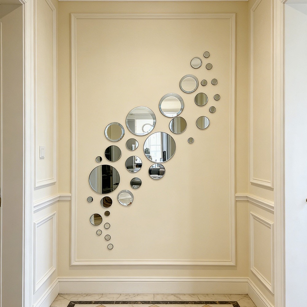Circular Acrylic Mirror Sticker for Interior Walls Doors and Glass Surfaces