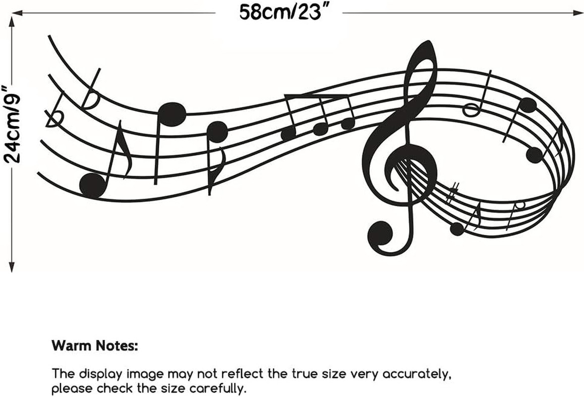 Music Notes Notation Band Wall Sticker Decal, Removable DIY Vinyl Art