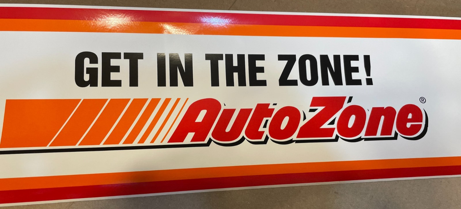 Auto Zone sticker “GET IN THE ZONE” sticker Decal 5′ FT Long x 8″ wide