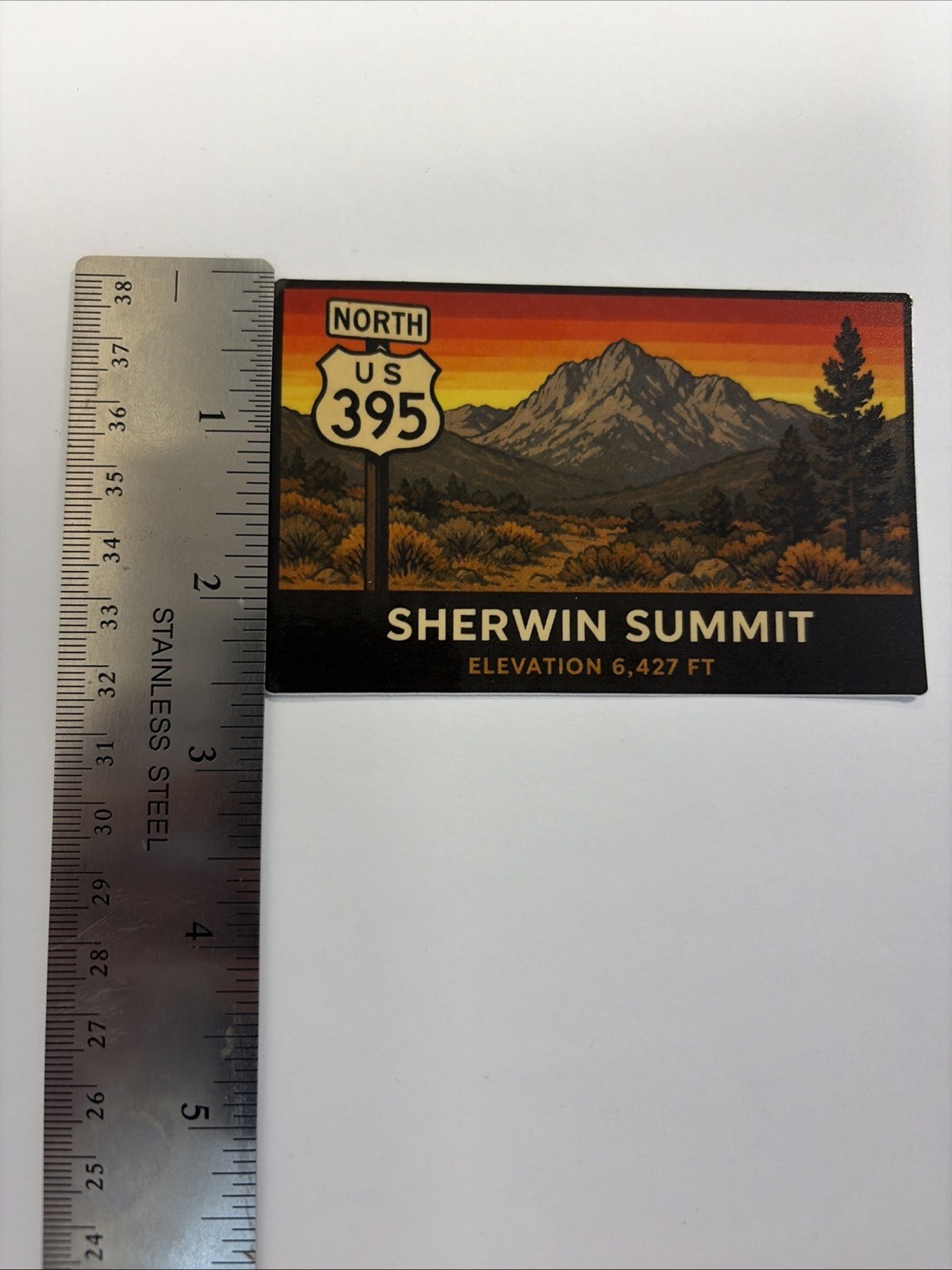 Sherwin Summit Highway 395 Eastern Sierra Nevada Mountains California Sticker