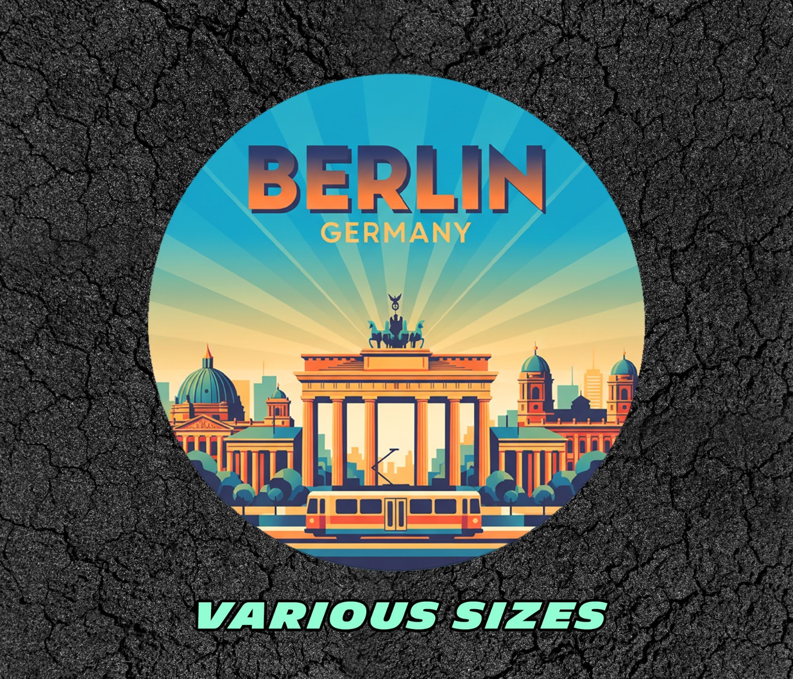 Berlin Germany Vintage Travel Sticker Die Cut Waterproof Vinyl Laptop Decal
