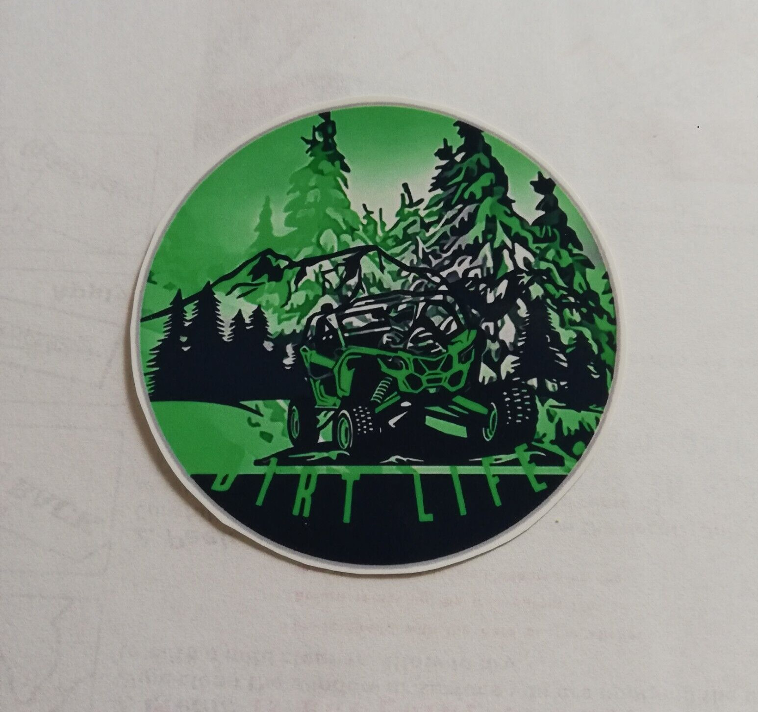 dirt life , atv , quad , sport , sticker , green