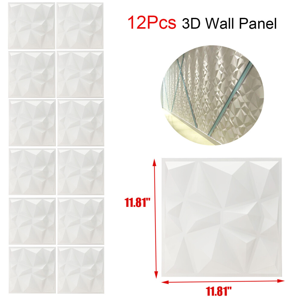 12Pcs 3D Effect Wall Decor 3D Tile Brick Wall DIY Wallpaper Home Decor 11.8″