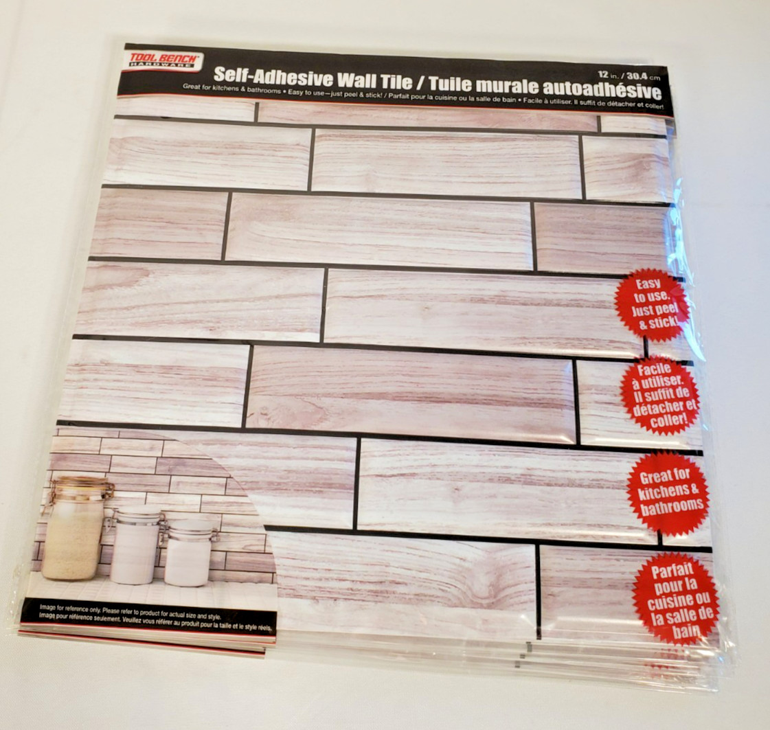 6 Tool Bench Hardware Self-Adhesive Wall Tile-Easy-Peel & Stick-12″x12″ each New