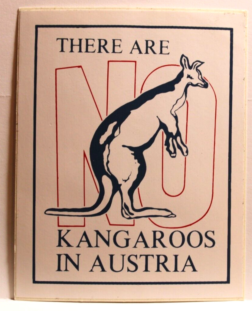 ‘THERE ARE NO KANGAROOS IN AUSTRIA’ STICKER Travel City Decal Vinyl Souvenir