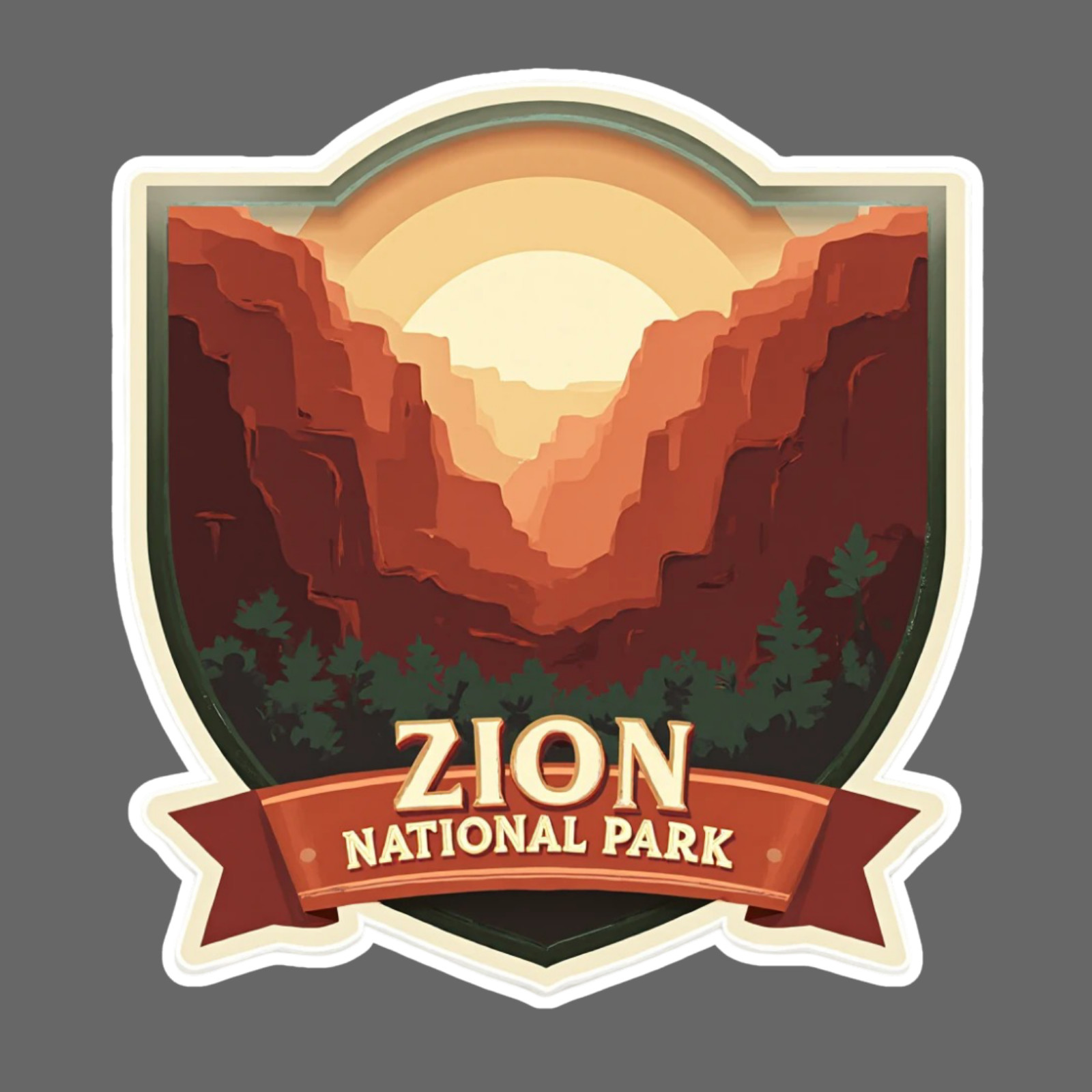 Zion national park sticker vinyl decal tourist destination vacation RV camping