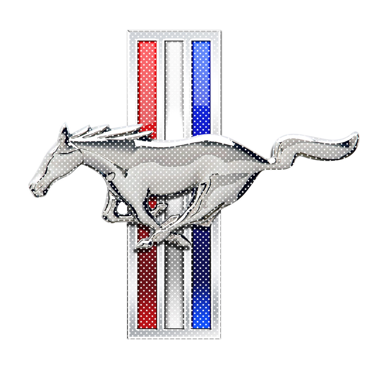 18″ Mustang Tri-Bar Logo 3M Perforated Unobstructed View Window Decorative Decal