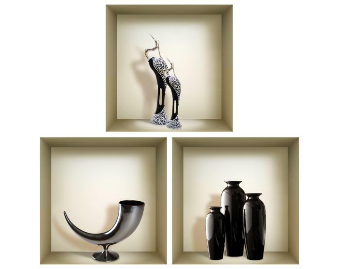 3D WALL STICKERS, NICHE ILLUSION SET, REMOVABLE VINYL