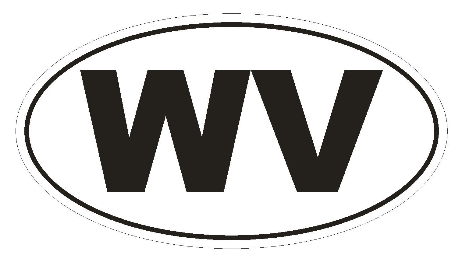 WV West Virginia EURO OVAL Bumper Sticker or Helmet Sticker D494 Laptop TABLET