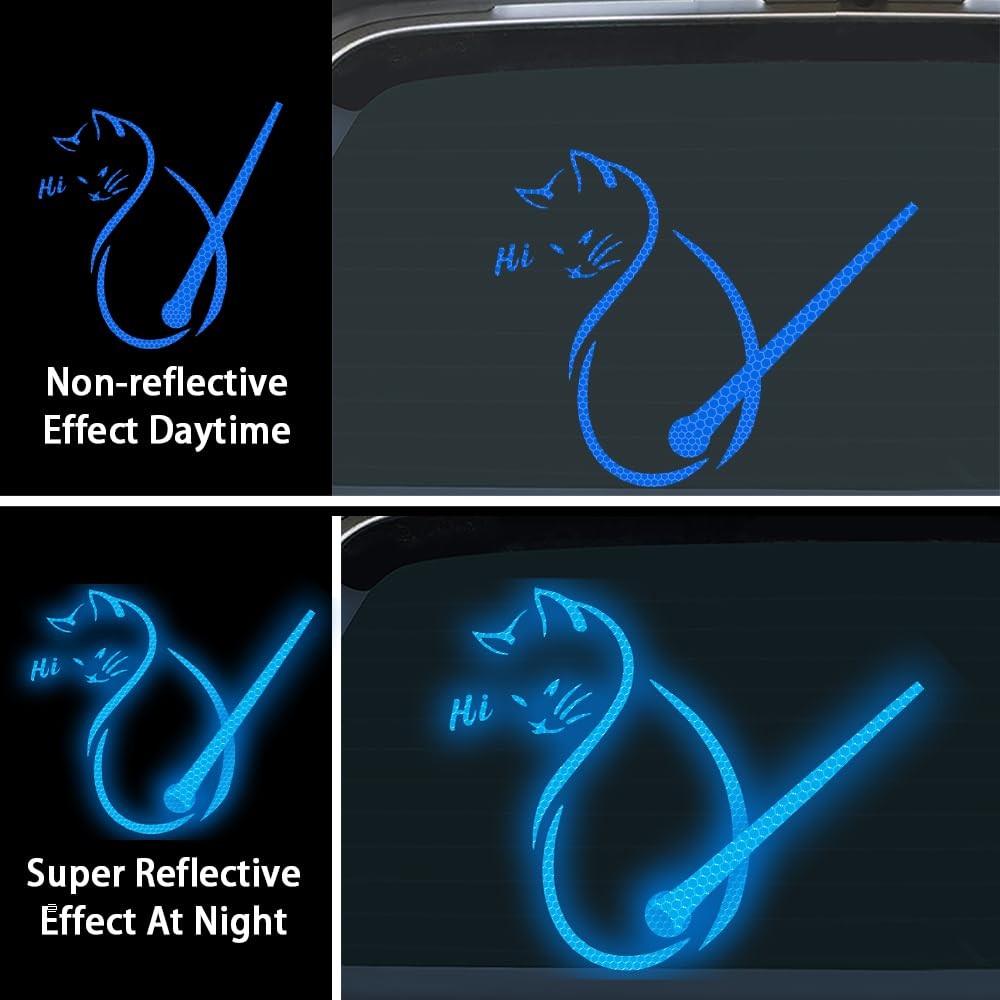 High Intensity Reflective Cat Rear Window Wiper Sticker Waterproof Windshield…
