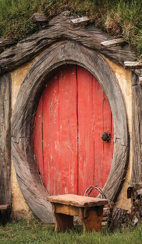Hobbit Hole Door Mural, Fairy Tail Sticker Cover, Fantasy Decal. Single piece