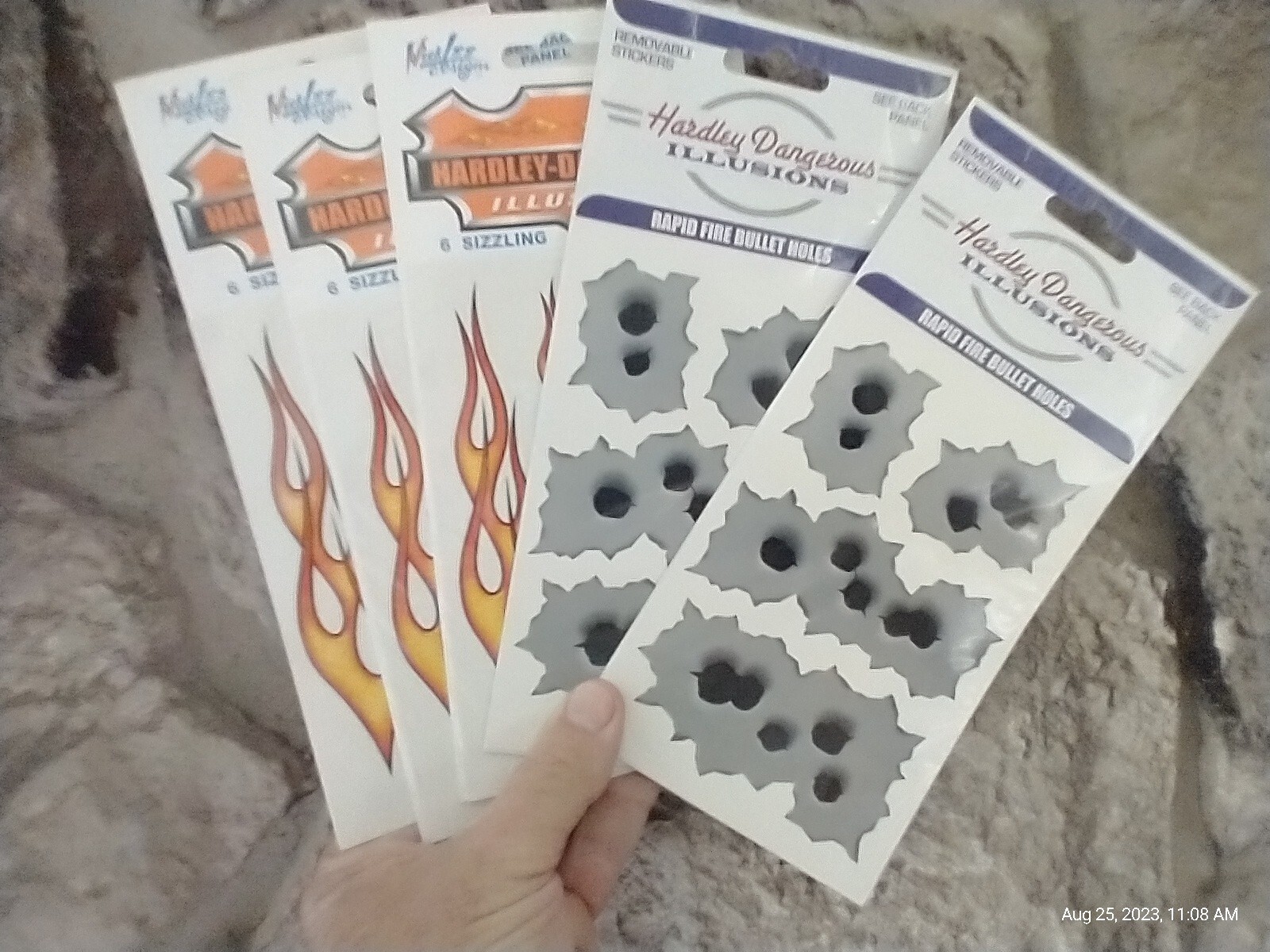 ILLUSIONS Decal Stickers 2 packs BULLET HOLES &3 lightning = 5 packs Removable