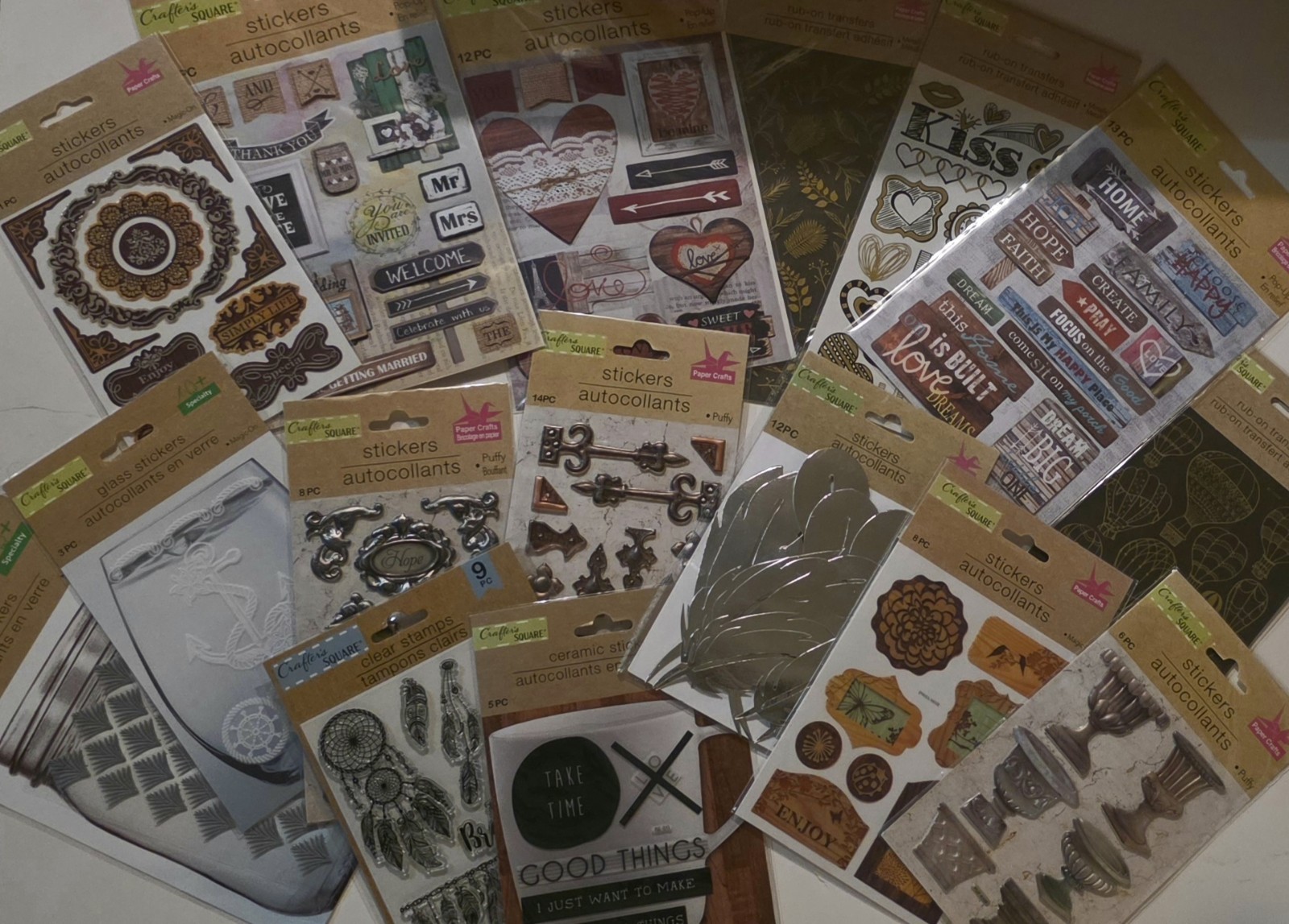 3d Decal stickers & DIY Home decor set. Over 120 Stickers & Rub on’s! New!