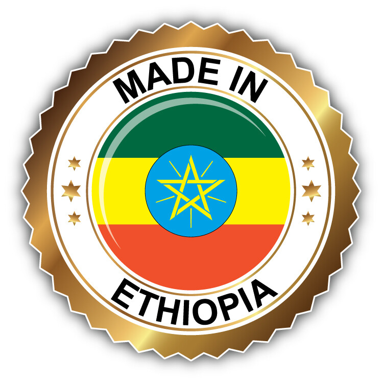 Made In Ethiopia Label Car Bumper Sticker Decal