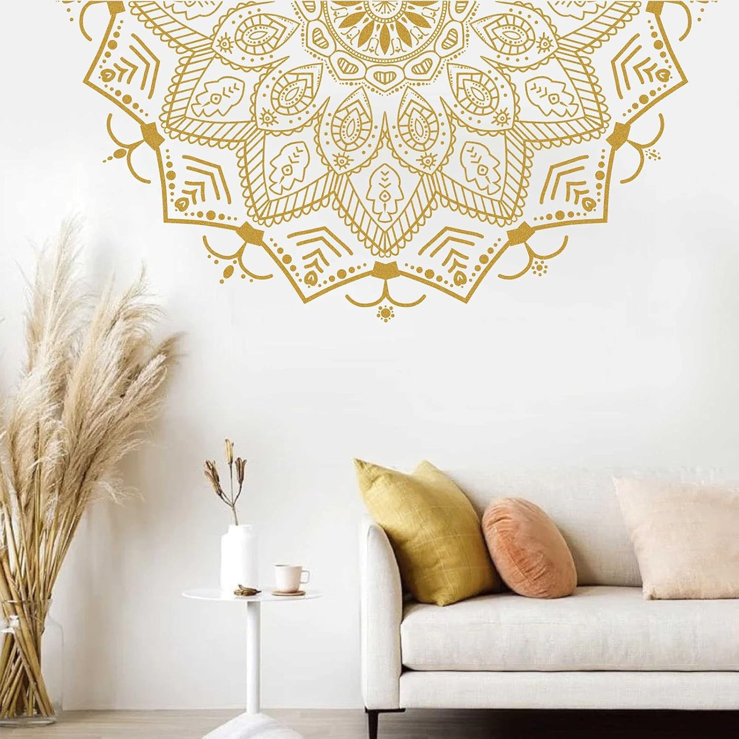 Half Mandala Wall Decal Mandala Wall Sticker Mandala Decals for Walls Flower Wal