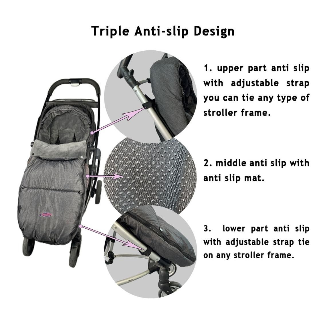 Toddler Stroller Footmuff Cosy Toe Buggy Pushchair Sleeping Bag, Easy Open & Rem
