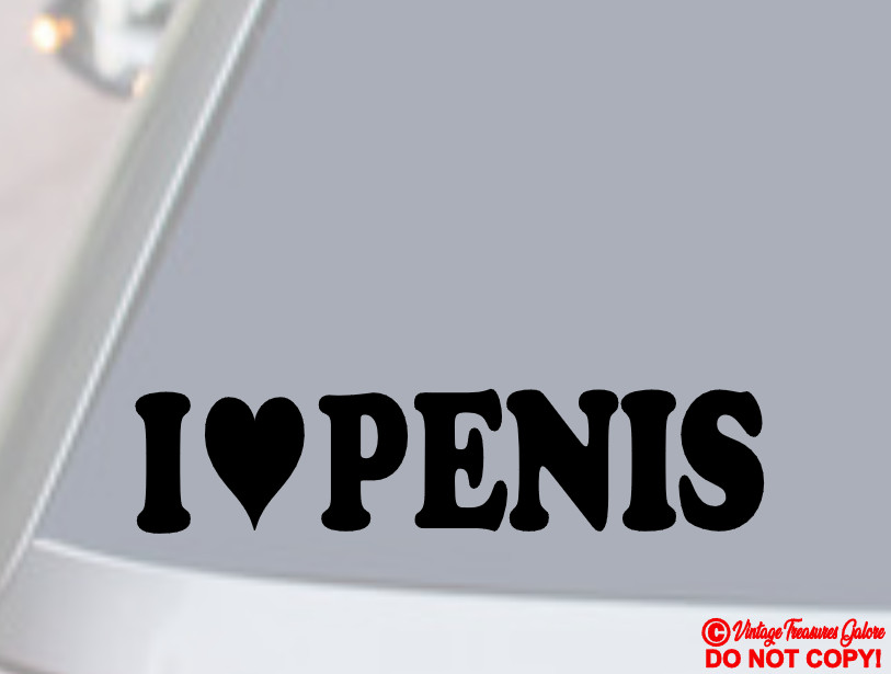 I LOVE PENIS – VINYL DECAL CAR WINDOW STICKER GAY PRIDE PRANK GAG GIFT JDM HEART