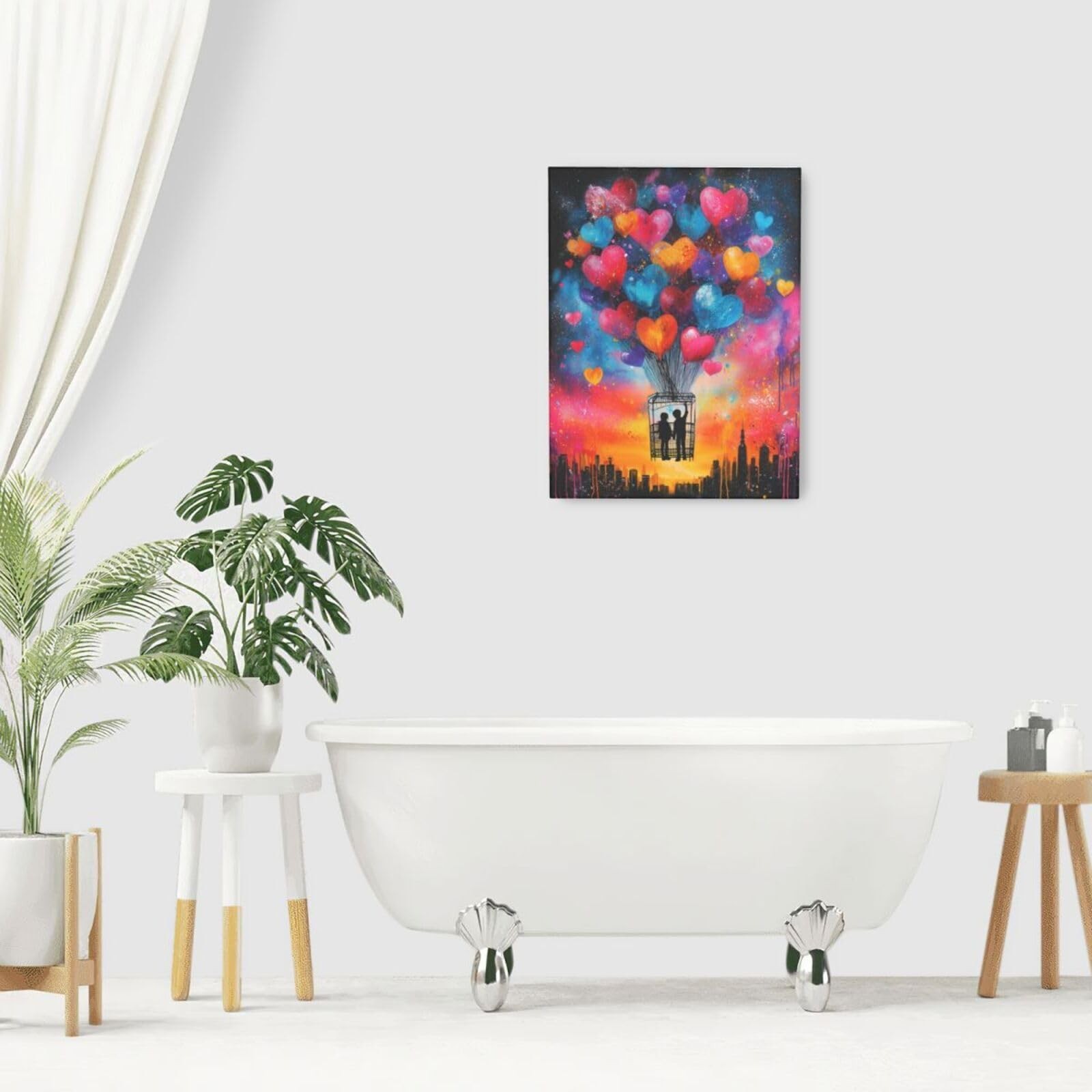 Banksy Street Graffiti Wall Art Balloon Canvas Wall Decor Pictures Paintings …