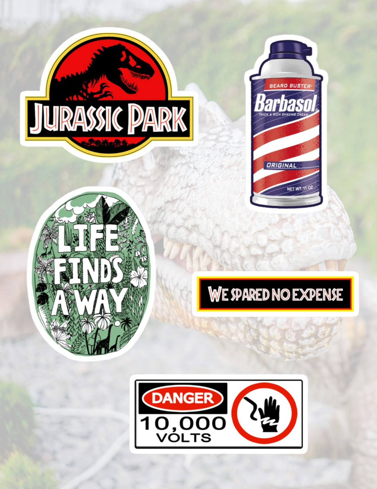 Jurassic Park 5pc 90’s Sticker Pack