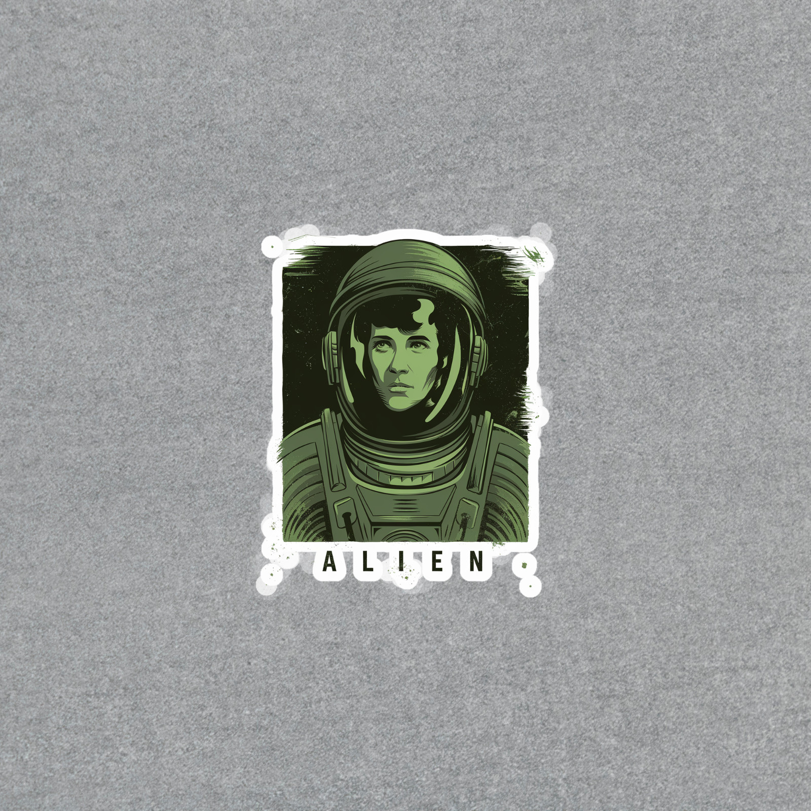 Retro Neon Green Astronaut Woman Sticker – Sci-Fi Space Art Decal #5817